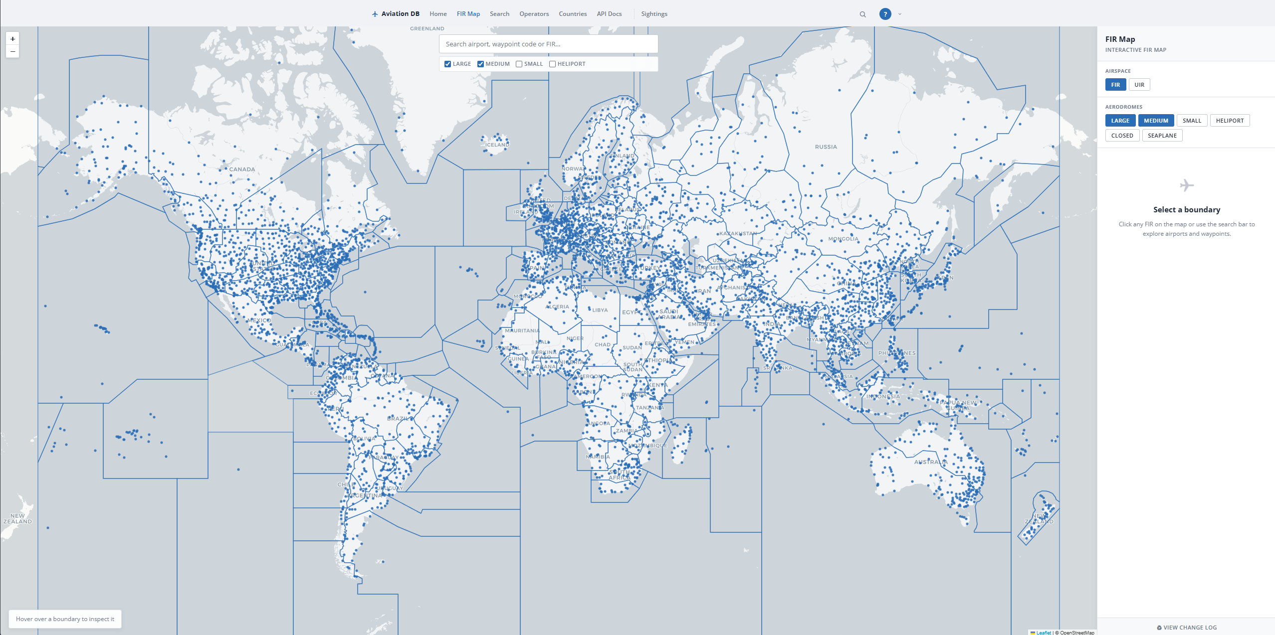 FIR map with airports and runways